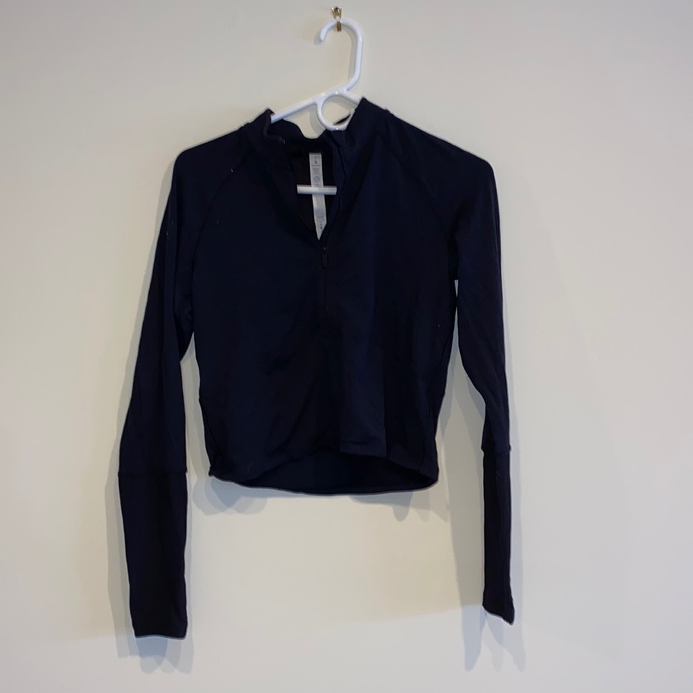 Black Lululemon cropped quarter zip